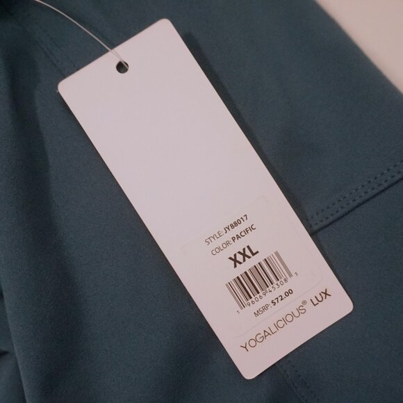 Yogalicious Lux Pacific Teal Athletic Full Zip Long Sleeve Jacket Women’s XXL - Picture 10 of 10